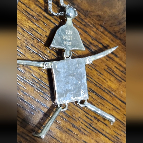 Sergio Bustamante Vintage Mexican Modernist Sterling Silver pendant - Picture 2 of 6